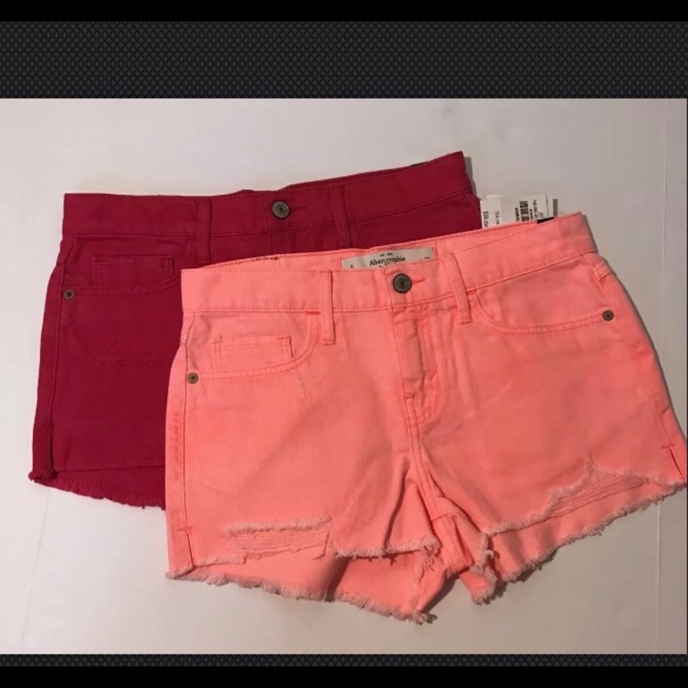 NWT Abercrombie Shorts 2 Pair Distressed Denim